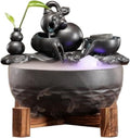 Indoor Water Feature,Ornaments Tabletop Fountain, Desktop Running Ceramic Fish Tank Living, Chinese Artificial Tree