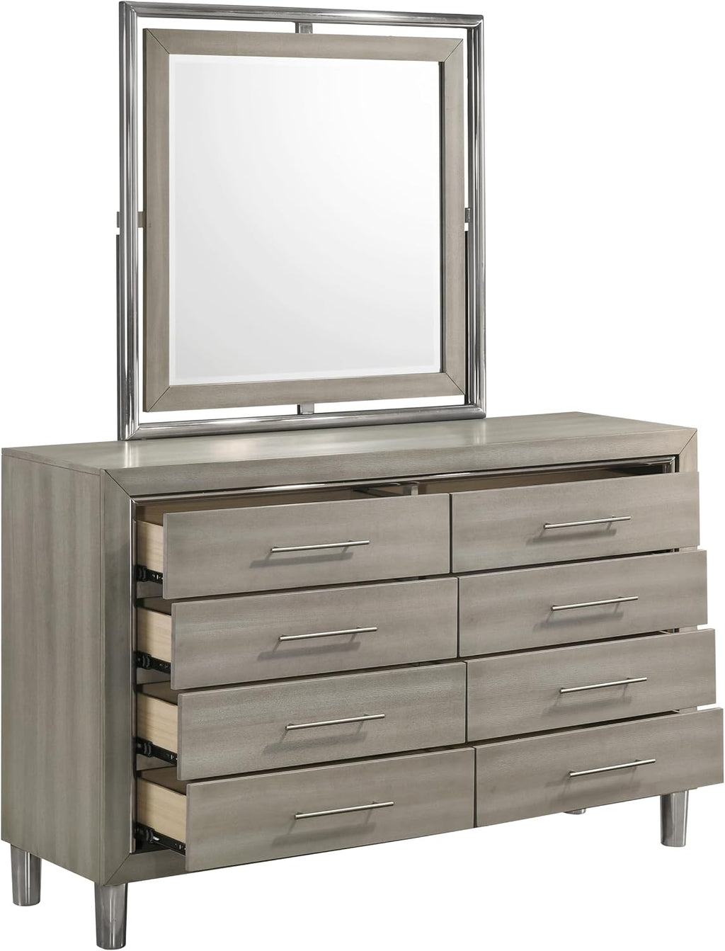 New Classic Furniture Lennox 5Pc Wood King Bedroom Set w 2-Nightstand, Gray