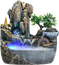 Desktop Fountain Tabletop Water Fountain with Cascading Rock Waterfall and Rockery Stream Zen Meditation Indoor Feature with Automatic Pump for Home Office Bedroom Desk Decoration(Medium)