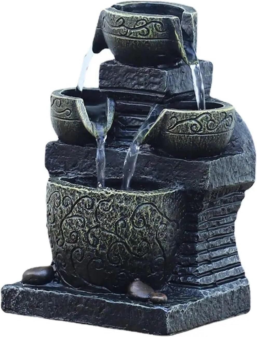 LED Light Water Feature Fountain Battery Operated Fountains Statues Indoor Decor