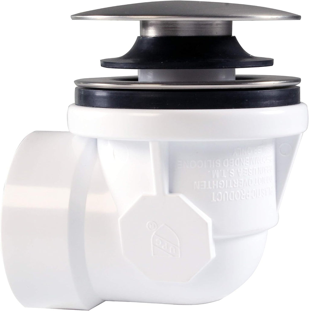 Westbrass D493244LD-4-07 19' Bath Waste Assembly with Tip-Toe Drain Plug and Linear Overflow Faceplate - SCH. 40 PVC, Satin Nickel (4-Pack)
