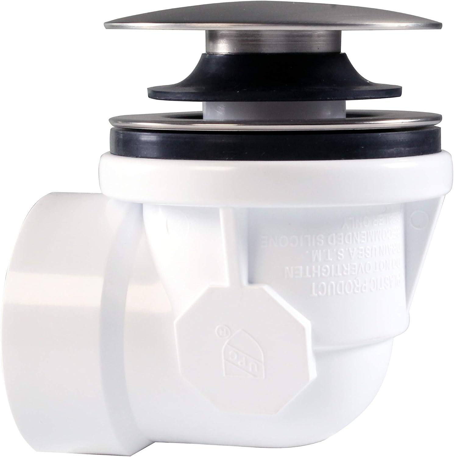 Westbrass D493244LD-4-07 19' Bath Waste Assembly with Tip-Toe Drain Plug and Linear Overflow Faceplate - SCH. 40 PVC, Satin Nickel (4-Pack)
