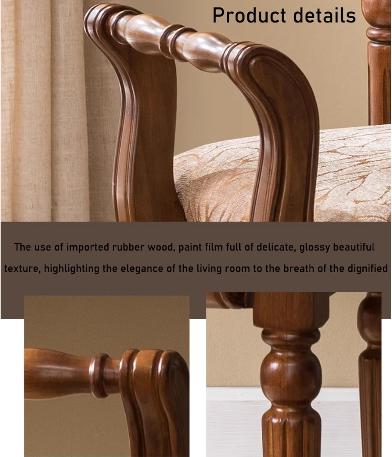 Solid wood Vanity Bench Stool,low back makeup Chair with PaddedCushion Ottoman Bench,American vintage makeup stool, solid wood carved legs piano stool for bedroom, living room, bathroom, beauty salon