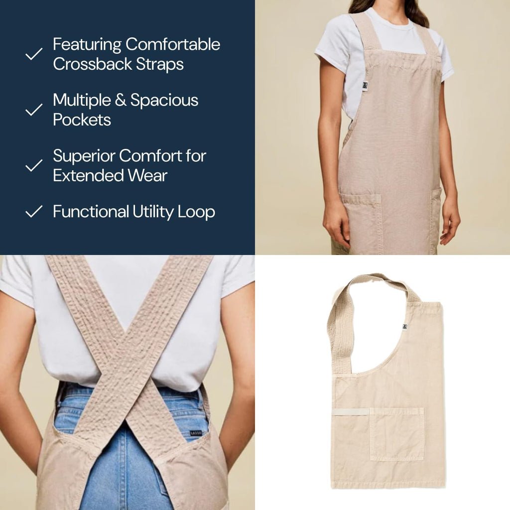 hedley & bennett Smock - Professional Chef Smock with Pockets & Cross Back Straps for Cooking & Grilling - Kitchen Aprons