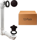 Westbrass D49721-12-12 1-1/2' Bath Waste & Overflow Assembly with Pull Drain Stopper and One-Hole Faceplate Top Elbow - Sch. 40 PVC, Oil Rubbed Bronze (12-Pack)