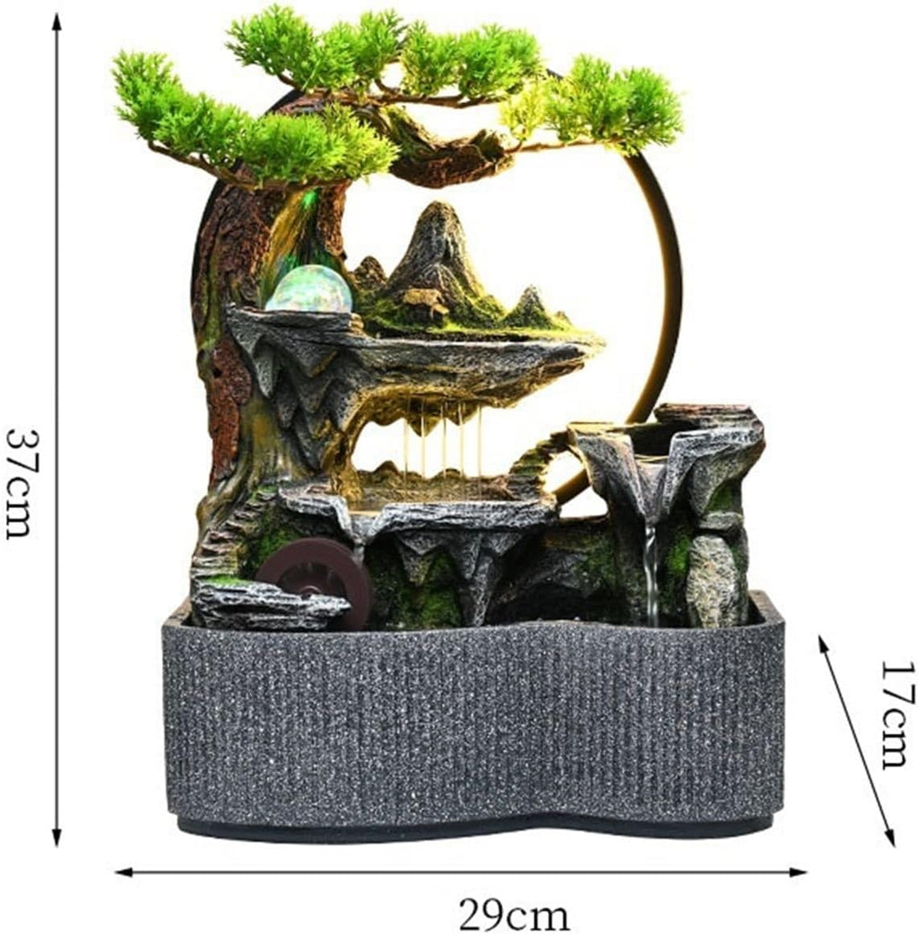 Tabletop Fountain Indoor Water Fountain, Circulating Feature Desktop Feng Shui Wheel Fish Pond Landscaping