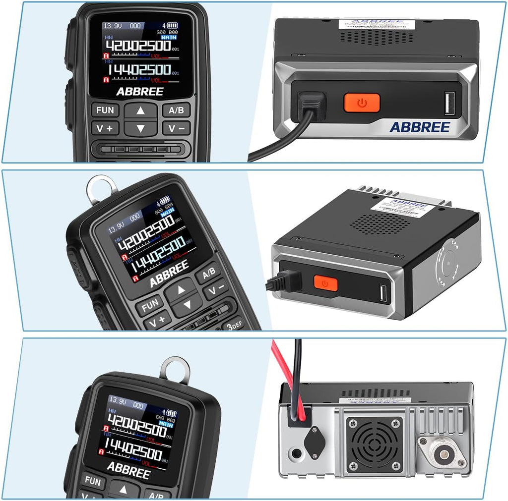 ABBREE Mobile Ham Radio 30W GPS Dual Band 136-174MHZ/400-480MHZ NOAA VHF/UHF Long Range Base Station Two Way Radio with Speaker Mic,Air Band,Dual PTT,DTMF,500Channels for Car Vehicle Radios