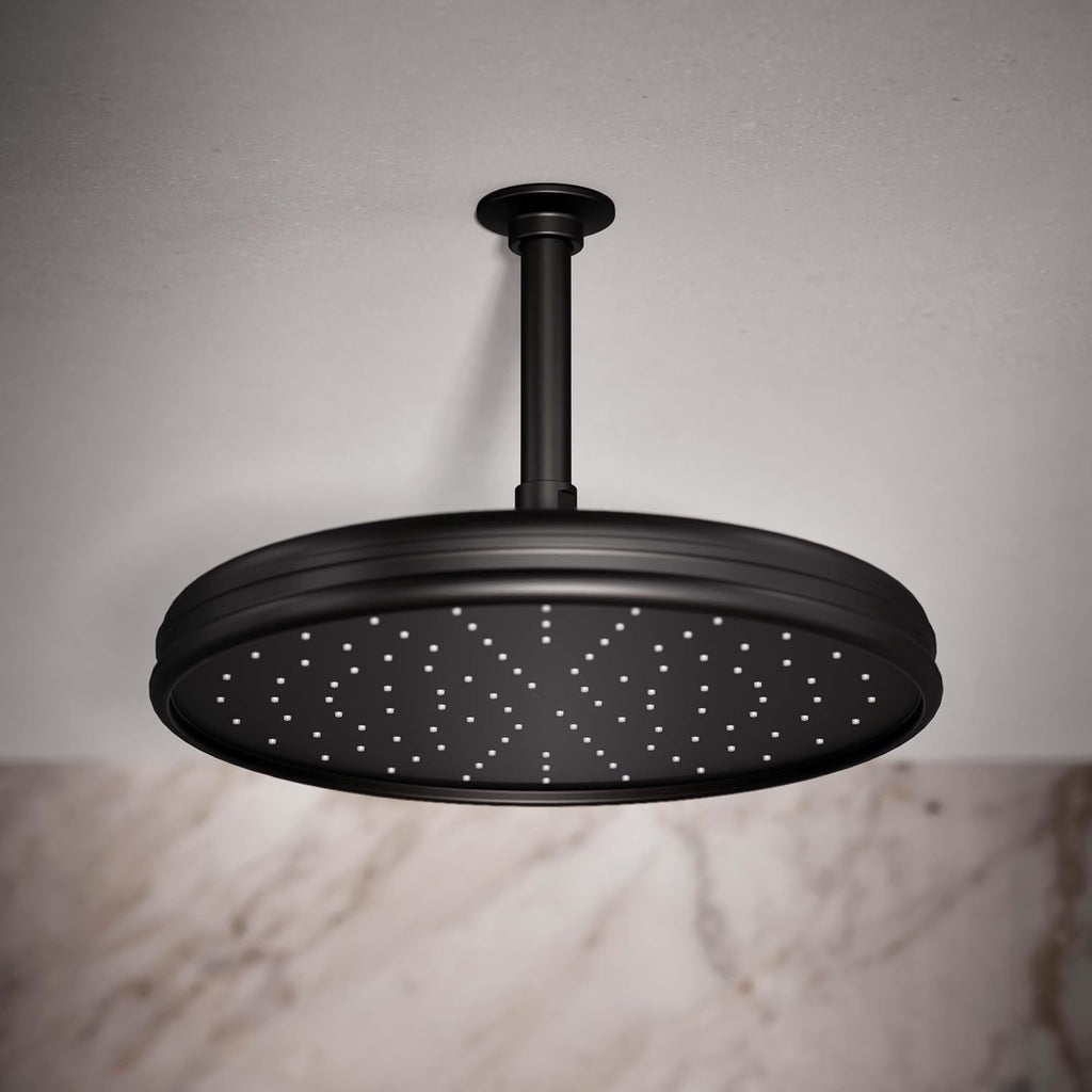 Kohler 13694-BL Traditional 12' single-function rainhead, 2.5 gpm, Matte Black
