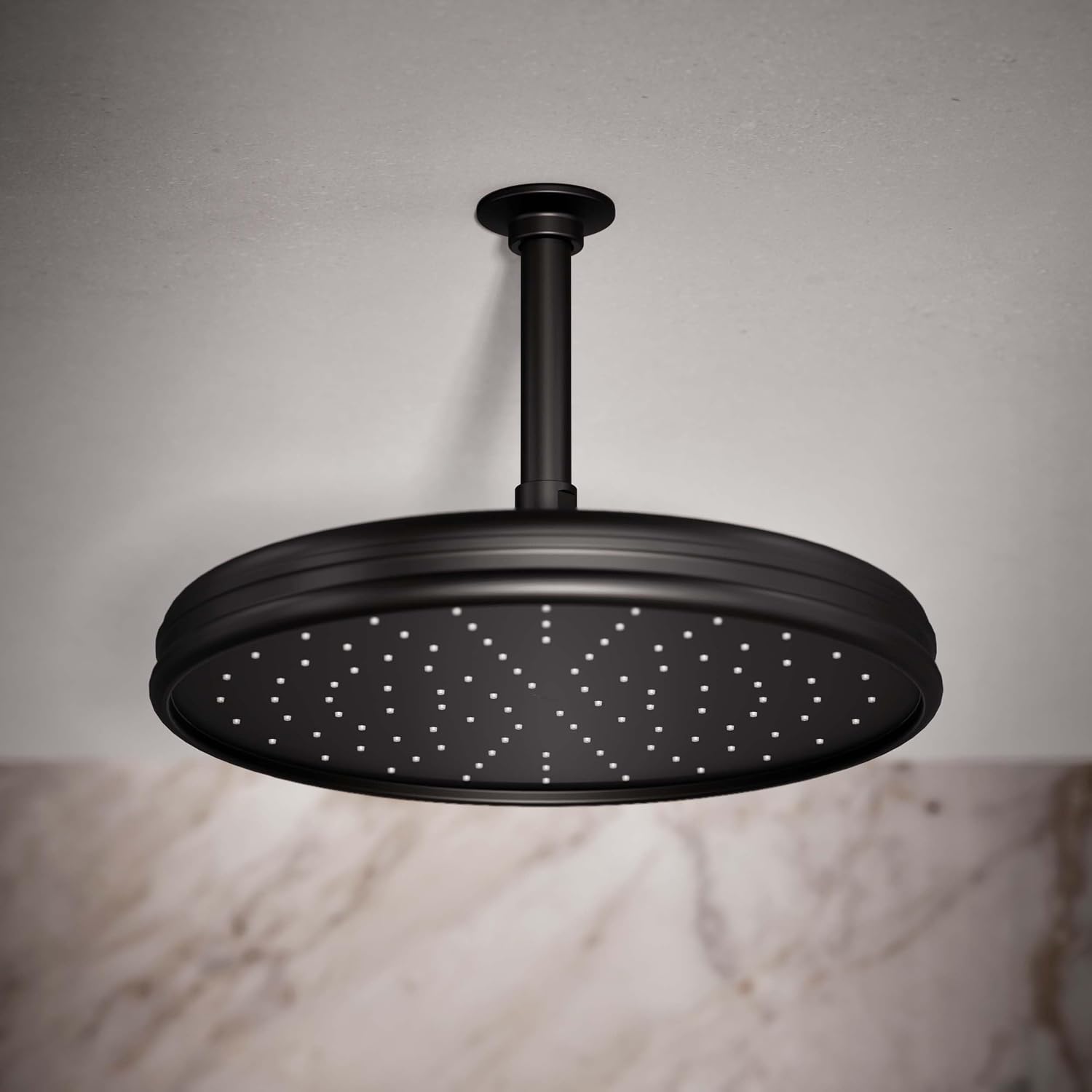 Kohler 13694-BL Traditional 12' single-function rainhead, 2.5 gpm, Matte Black