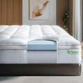 ViscoSoft 4 Inch Pillow Top Memory Foam Mattress Topper Twin - Cooling Hybrid Lux Dual Layer Mattress Pad - CertiPUR-US Certified