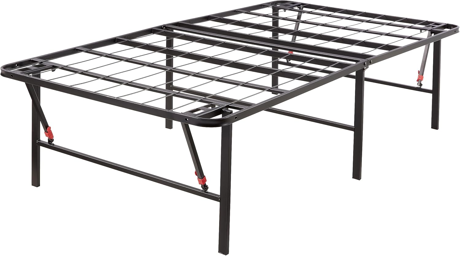 Amazon Basics Foldable Metal Platform Bed Frame, Noise-Free Mattress Foundation with Tool-Free Assembly, 18 Inches High, Sturdy Steel Frame, No Box Spring Needed, Twin Size, Black