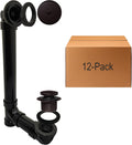 Westbrass D49311-12-12 1-1/2' x 12' Bath Waste & Overflow Assembly with Tip-Toe Drain Plug and One-Hole Faceplate-SCH. 40 ABS Pipe, 12-Pack, Oil Rubbed Bronze