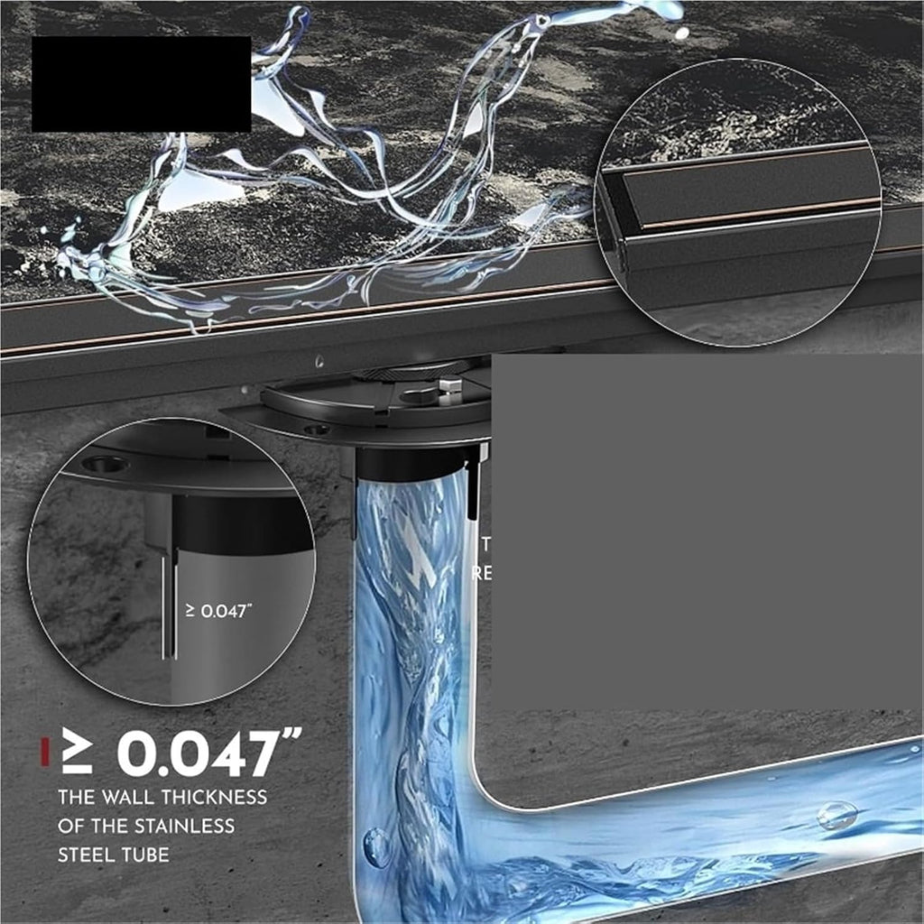 24 Inch Shower Linear Drain Rectangular Floor Drain Insert Grate Removable Shower Drain(Matte Black 24Inch) (Oil Rubbed Bronze 24inch)