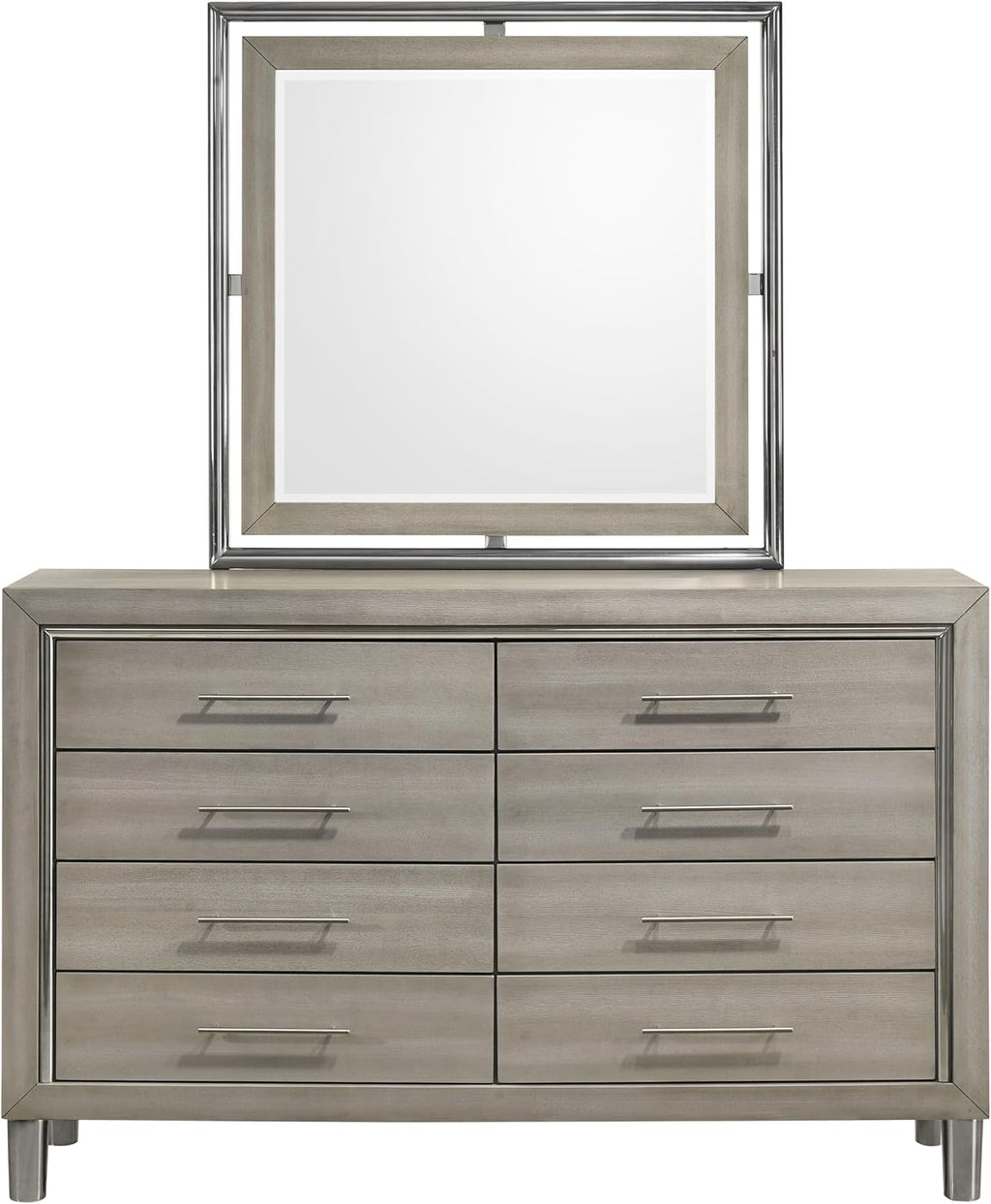 New Classic Furniture Lennox 5Pc Wood Queen Bedroom Set w 2-Nightstand, Gray