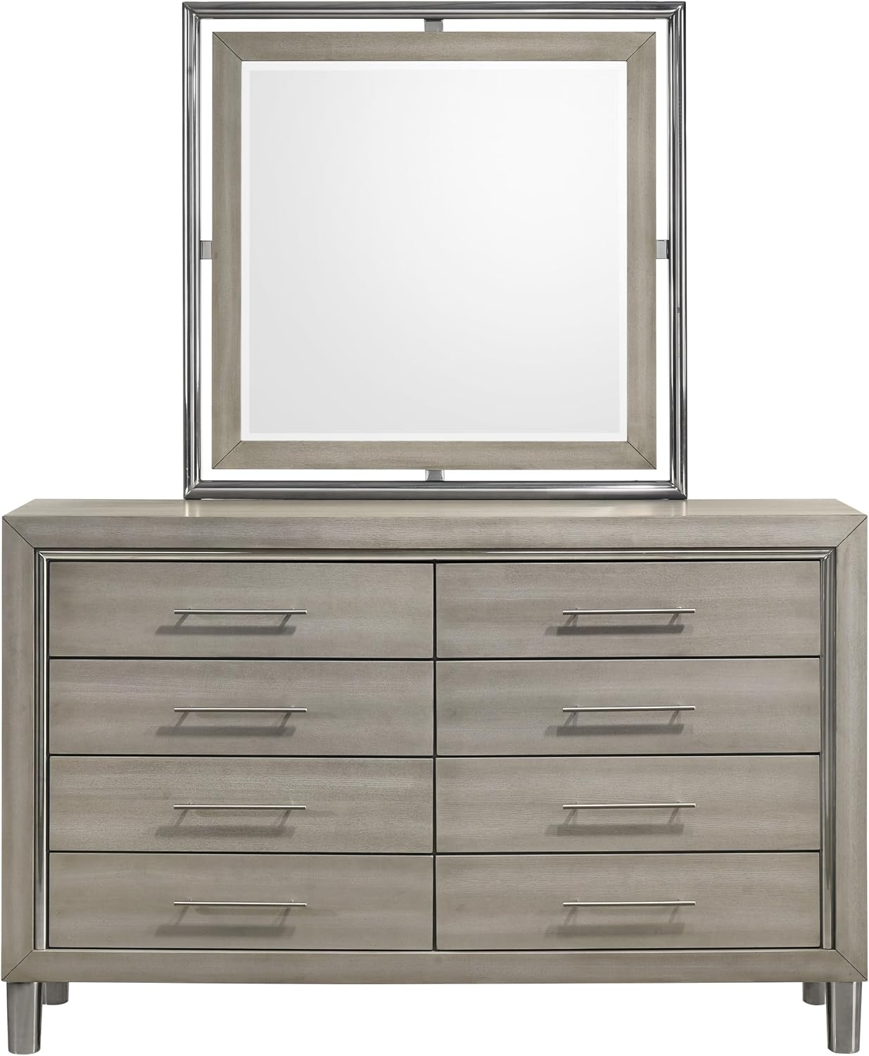 New Classic Furniture Lennox 5Pc Wood Queen Bedroom Set w 2-Nightstand, Gray
