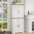 Halitaa 72' Tall Farmhouse Pantry Storage Cabinet with Organizer - Large Capacity Freestanding Cupboard for Kitchen, Dining Room, Living Room, White