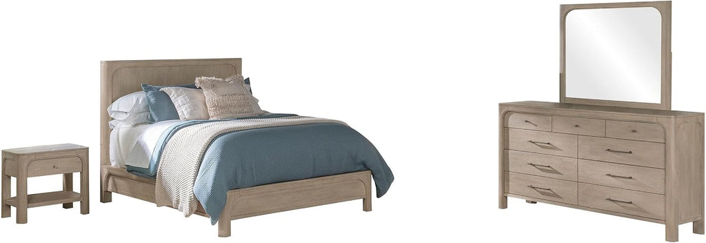 Coaster Home Furnishings - Solano - Wood - 4-Piece Bedroom Set with Arched Frame, Dual USB Ports and Upholstered Headboard - Bedroom - Queen Size - Weathered Mango - 222521Q-S4