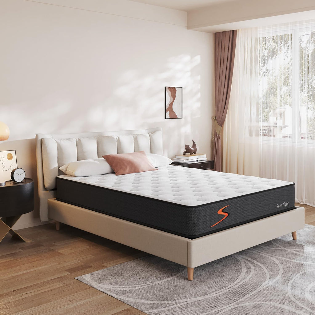 Sweetnight 10 Inch Queen Mattress in a Box - Gel Memory Foam Hybrid Mattress with Individually Pocketed Springs for Support & Comfort Sleep, Meidum Soft Queen Size Mattress