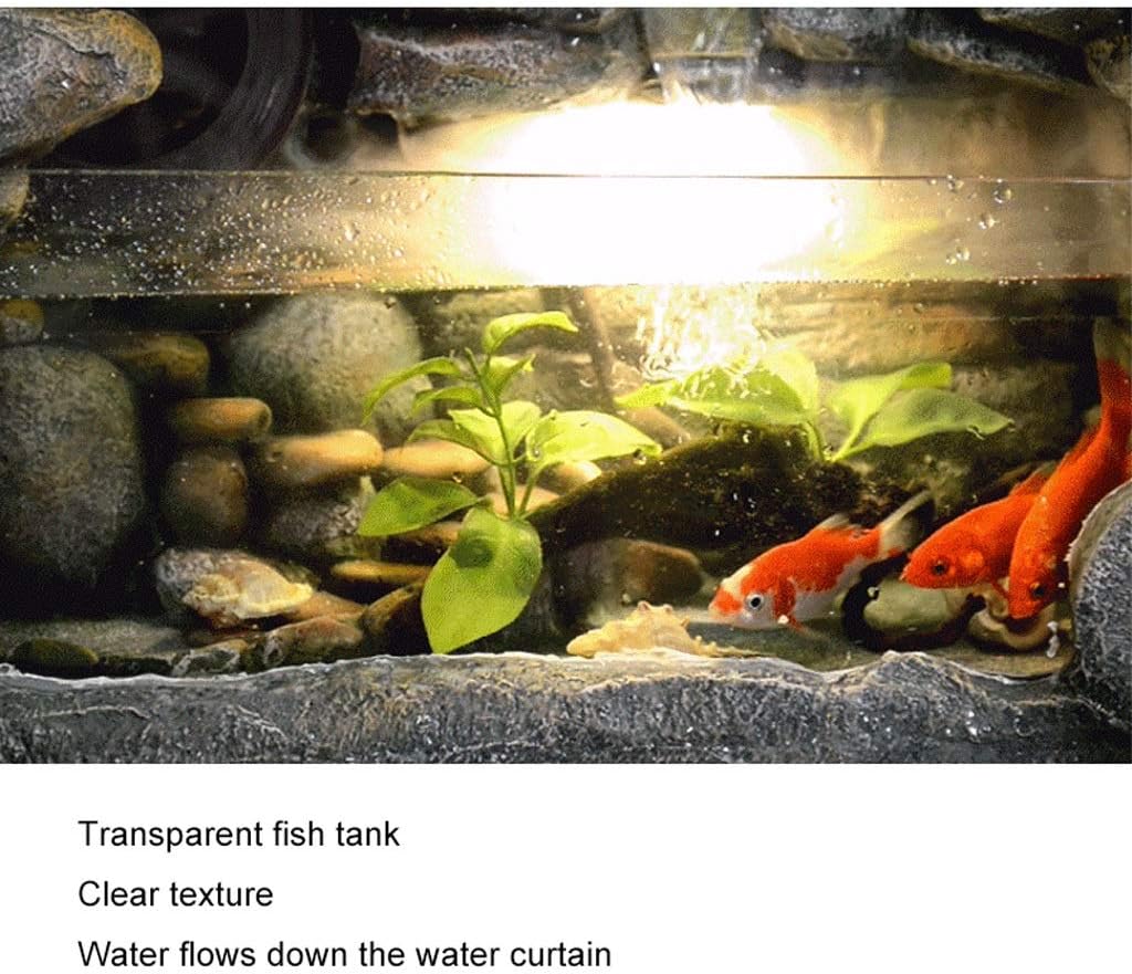 Indoor fountain Resin Tabletop Fountain Desktop Fountain and Fish Tank Indoor Decoration Rockery Fish Pond Water Fountain Atomization Humidification Natural Landscape Art Home Decoration Tabletop Foun