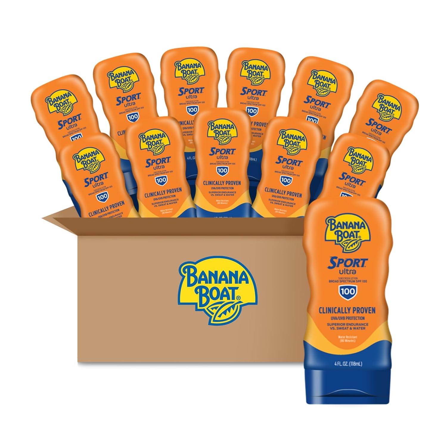 Banana Boat Sport Ultra SPF 100 Sunscreen Lotion, 4oz | Banana Boat Sunscreen Lotion SPF 100, 4oz each (12 Pack)
