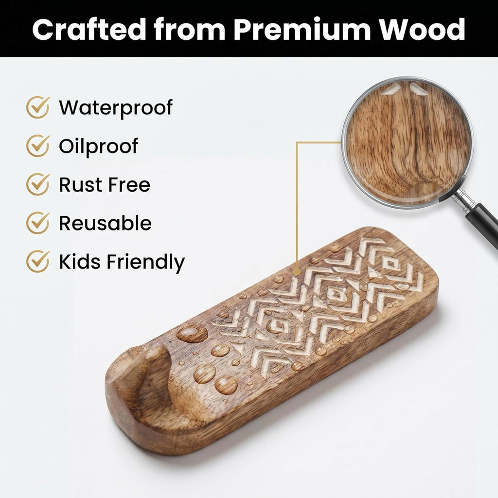Indian Shelf 150 Pieces Bulk Wood Adhesive Wall Hooks – Wholesale Boho Peel and Stick Hooks for Keys, Hats, Towels, Entryway Decor, Self Adhesive Wall Mounted Hooks for Home Organization