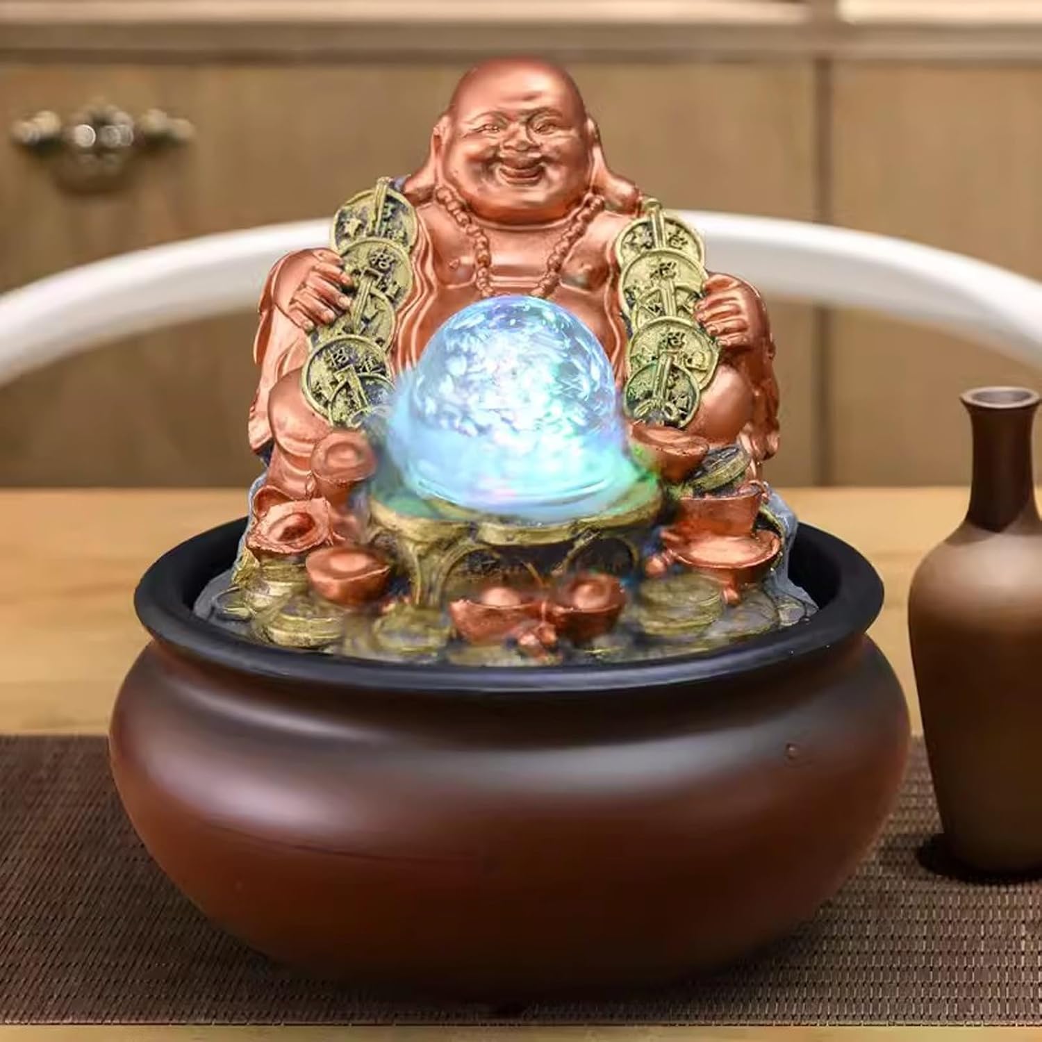 Tabletop Fountain Flowing Water Decoration Fountain Chinese Style Rockery Home Decoration Gift Office Opening Desktop Decoration Desktop Fountain (Color : 04)
