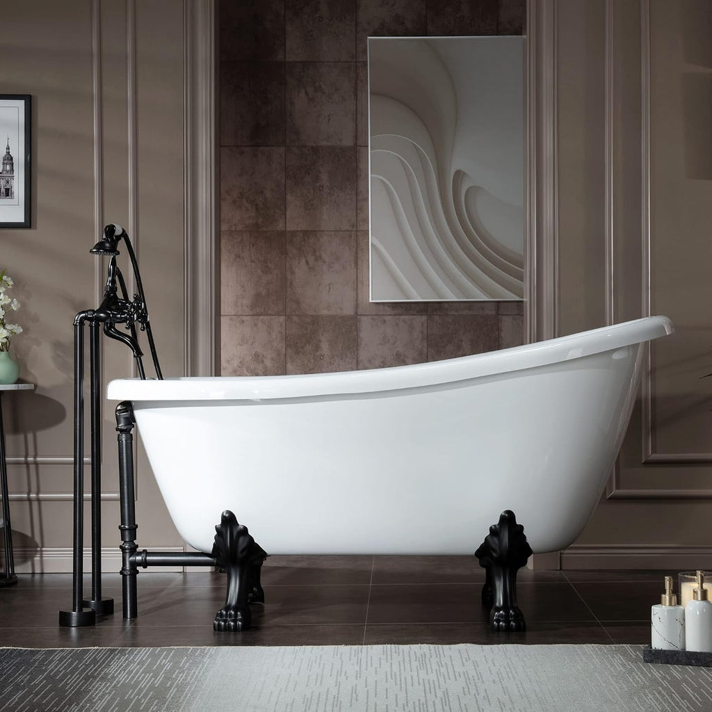 WOODBRIDGE BTA1521-ORB-Feet Drain + ORB Faucet Bathtub, Oil-Rubbed Bronze