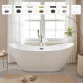 Vanity Art 71' Freestanding Bathtub | Free Standing Tub Stand Alone Tub with Contemporary Design for Soaking and Bathing, Overflow and Pop-up Drain with UPC Certified, Acrylic, VA6517-MB