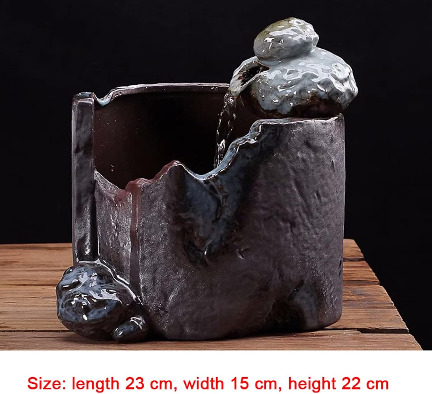 Desktop Fountain Indoor Waterfalls Fountains Column Ceramic Pot Tabletop Fountain Feng Shui with Automatic Pump Best Home Gifts for Friends or Family