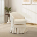 GarveeHome Vanity Stool, Upholstered Tall Back Arm Chair w/Side Pockets, Wood Legs Comfortable Dressing Piano Bench Chair for Vanity for Makeup Room, Bathroom