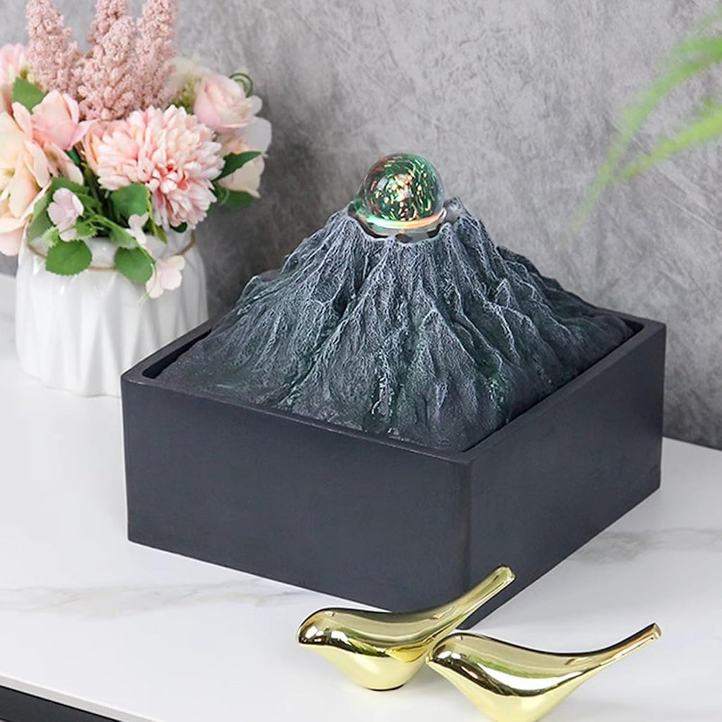 Tabletop Fountain Flowing Water Decoration Recycling Aquatic Office Transfer Rockery Fountain Wealth Invitation Desktop Creativity Simplicity Desktop Decoration Fountain Desktop Fountain