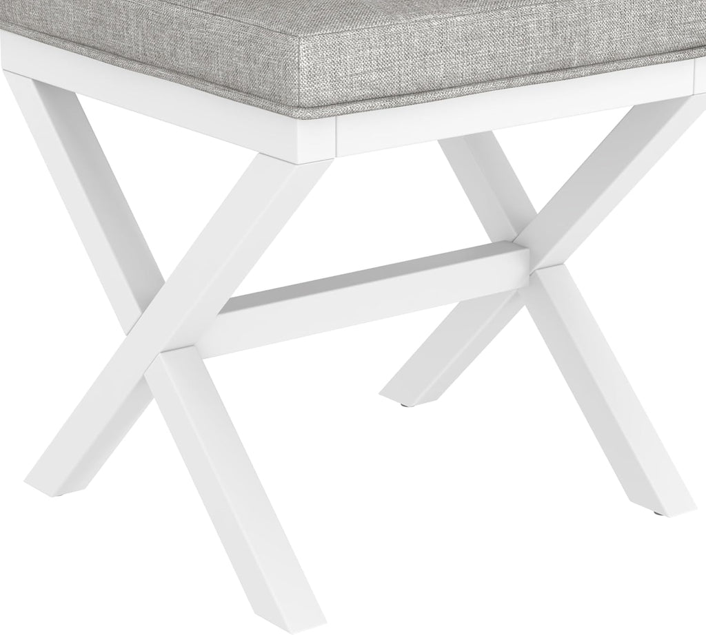 Hillsdale Somerset Backless Wood Vanity Stool for Makeup Room or Bathroom, White
