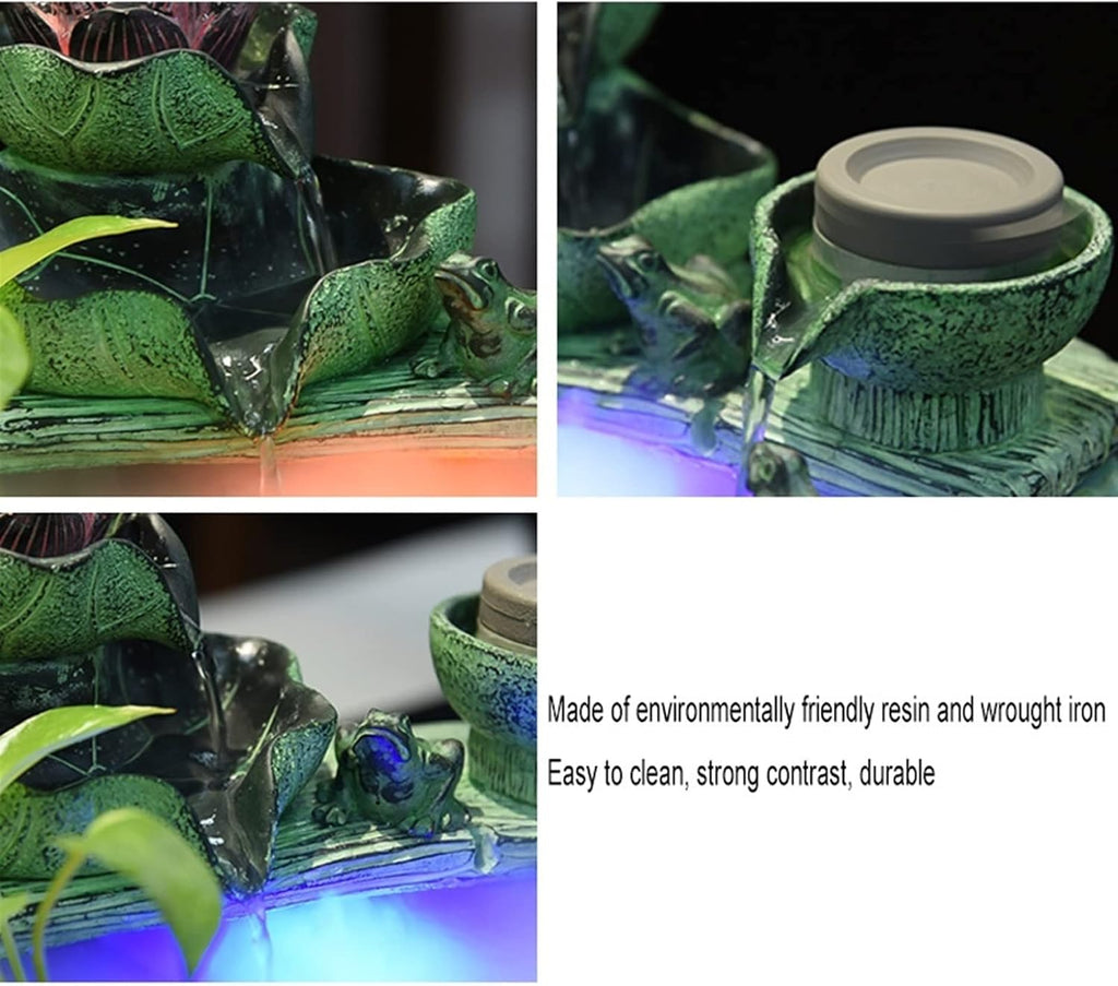 Indoor Fountain Micro Landscape Flowing Water Ornaments Living Room Office Desktop Humidifier Fish Tank Landscaping Decorations with Atomizer Tabletop Fountains Decor