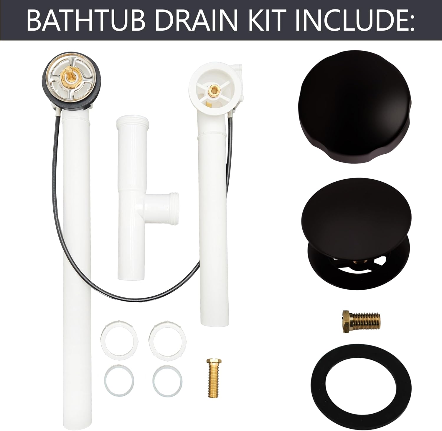 Westbrass Tubular 35 in. Cable Drive Bath Waste, Oil Rubbed Bronze, D50P35TLE-12