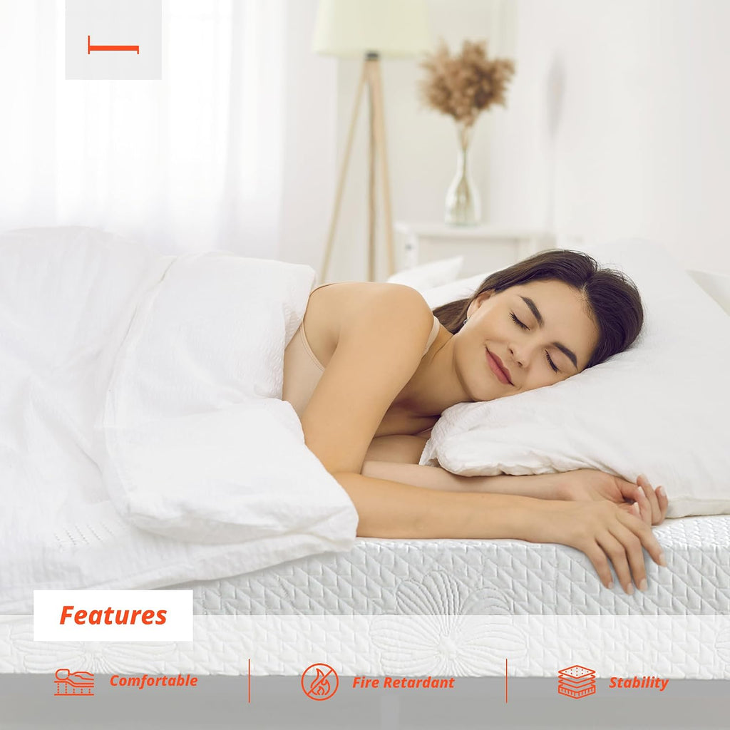 PrimaSleep Queen Mattress, 6 Inch Gel Memory Foam Mattress, Gel Infused for Comfort and Pressure Relief, CertiPUR-US Certified, Bed-in-a-Box, Medium Firm, Queen Size