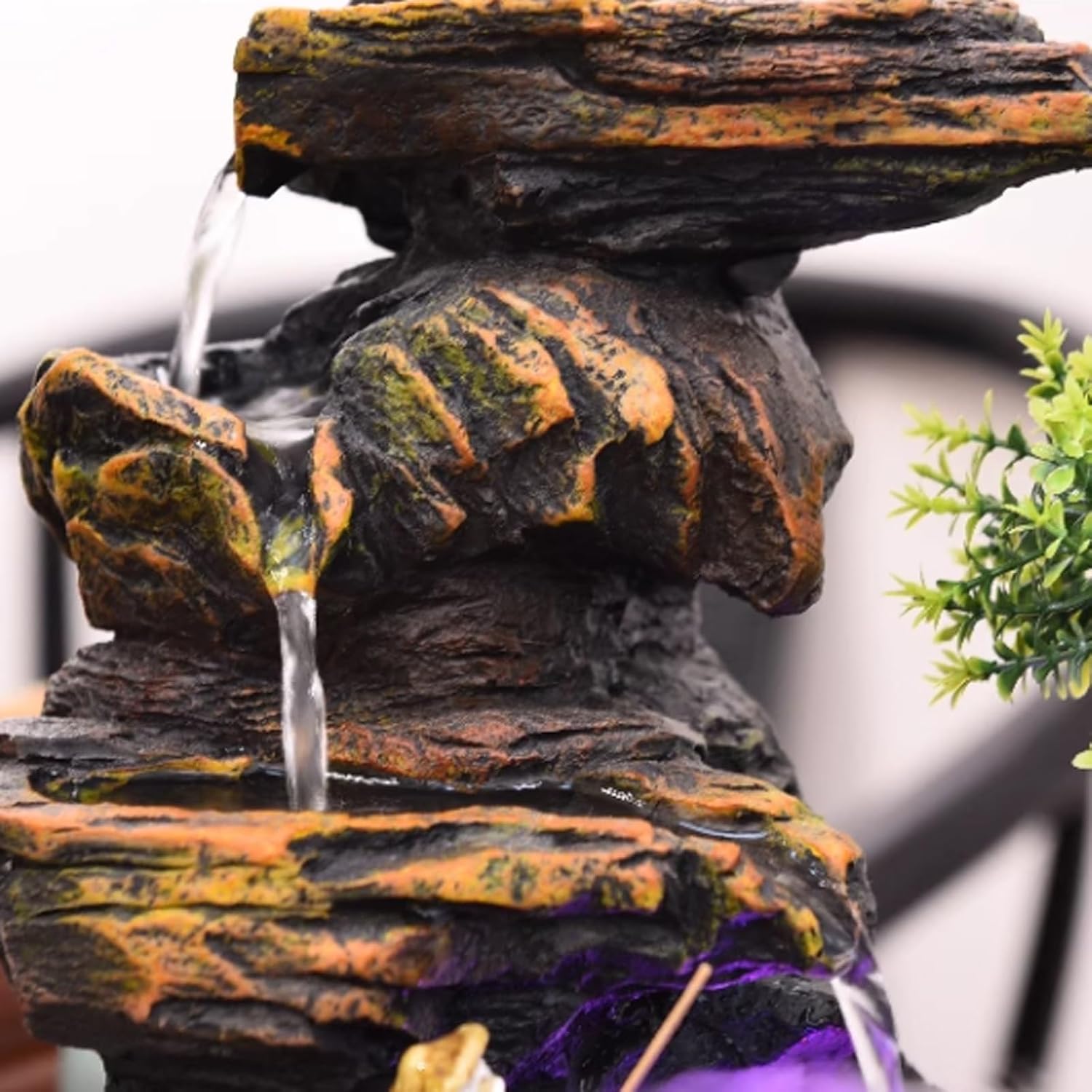 Tabletop Fountain Living Room Rockery, Flowing Water Landscape, Fountain Desktop Decoration, Gift Giving Desktop Decoration with Atomizer Desktop Fountain (Size : M)