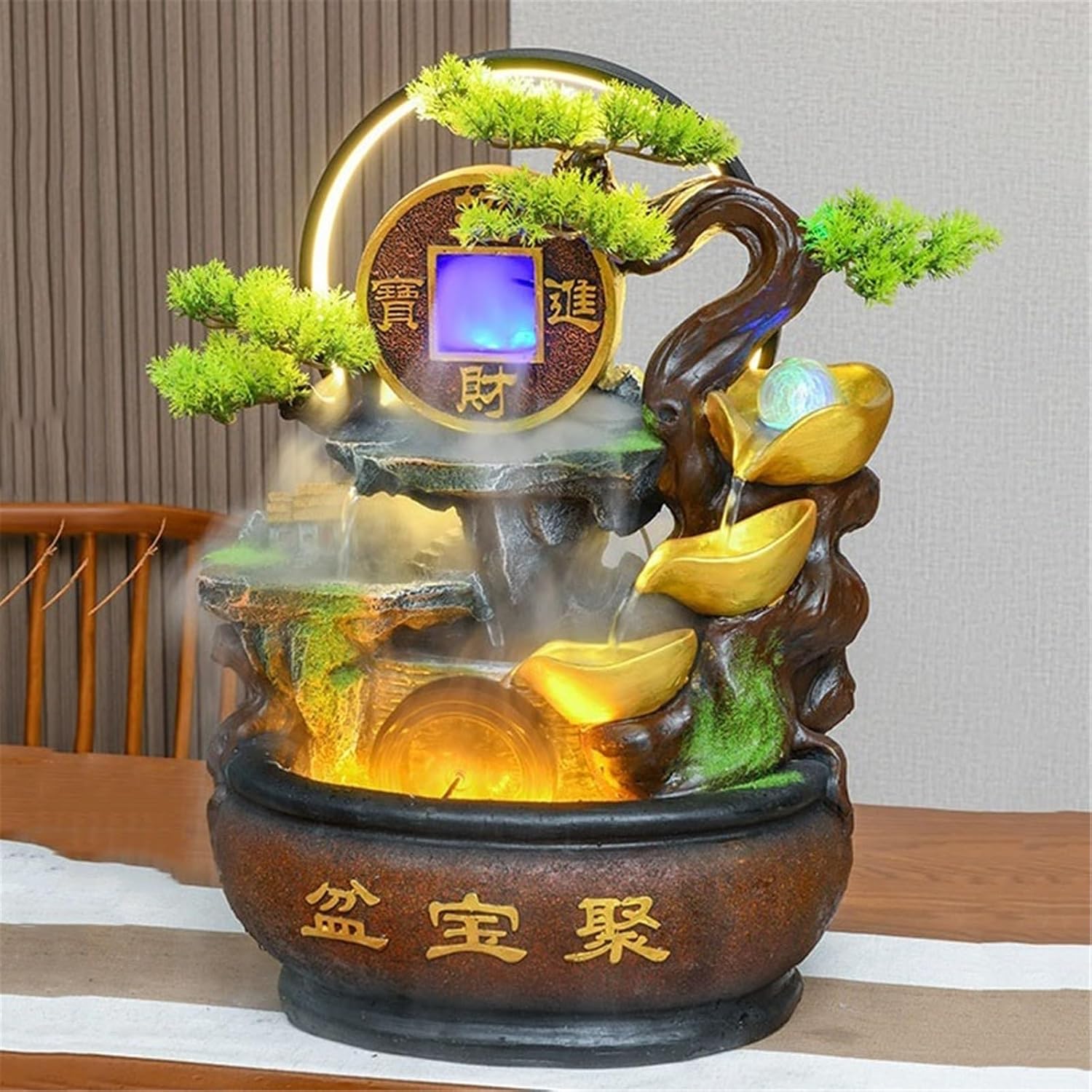 Tabletop Fountain Rockery Fountain Desktop Fountain Circulating Water Decoration for Bedroom Office