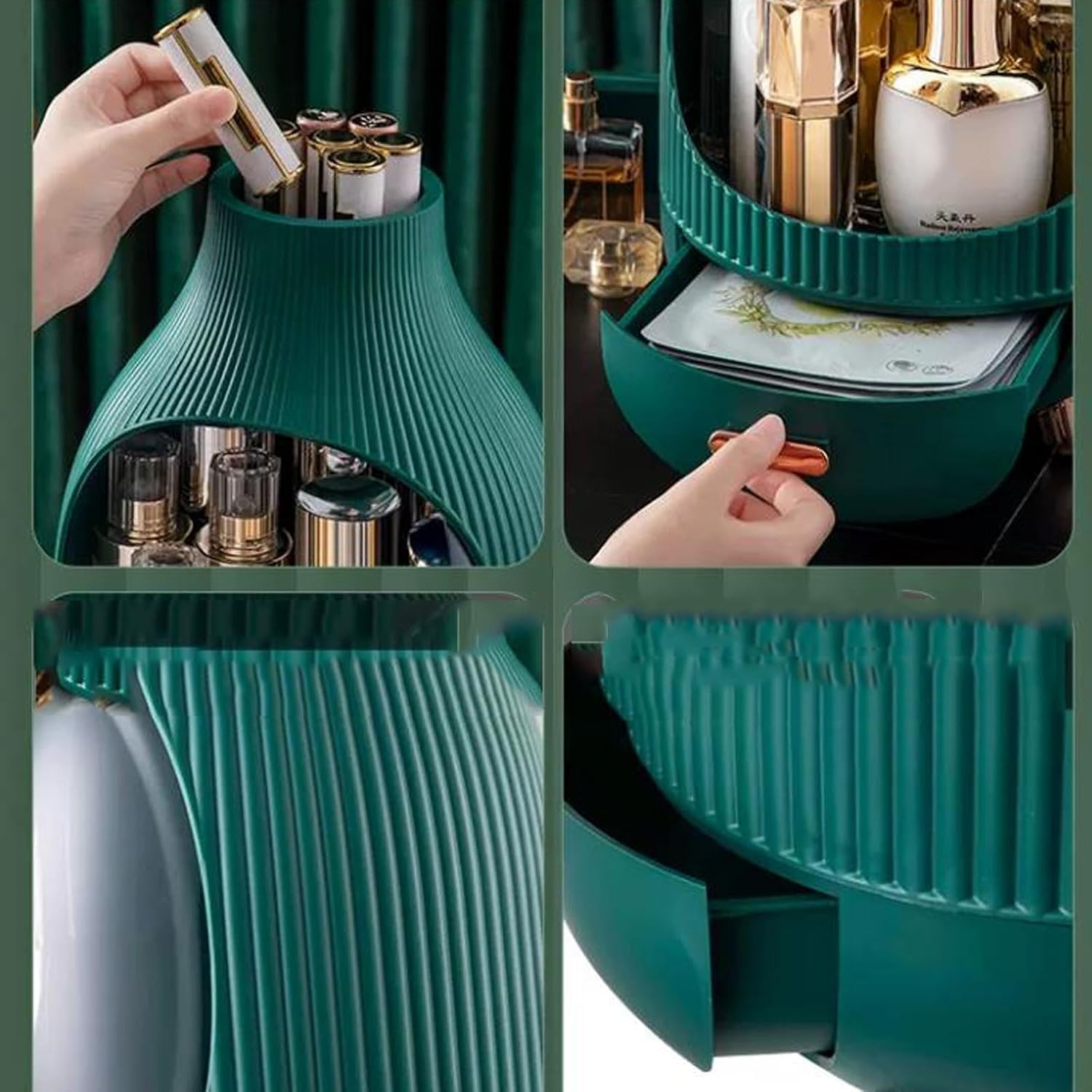 Makeup Box Makeup Organizer,Bathroom Counter Organizer, Modern Jewelry and Cosmetic Display Cases ,Make Up Organizer Stands for Bathroom, Dresser, Vanity Accessories and Countertop Cosmetics and Perfu
