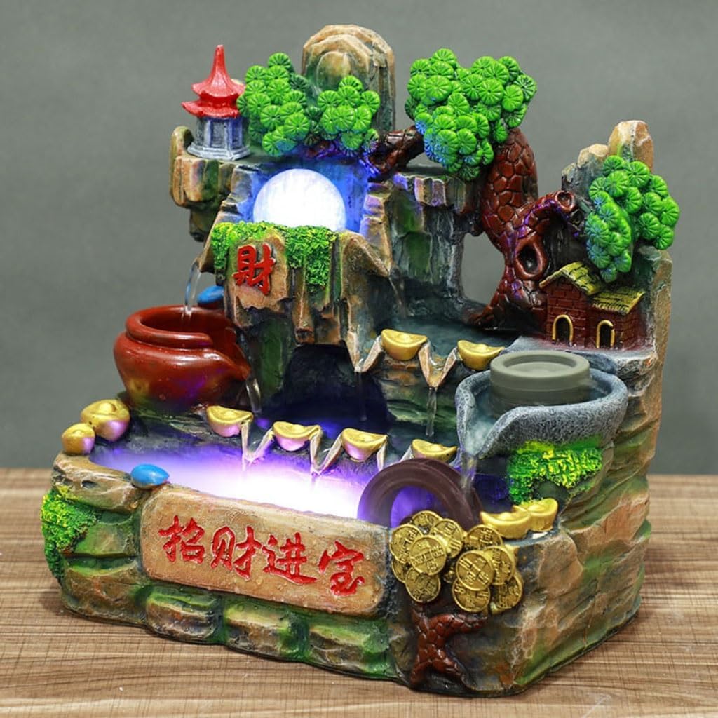 House Decorations Tabletop Fountain Rockery Flowing Water Fountain Ornaments Lucky Living Room Indoor Water Circulation Fish Tank Desk Fountain