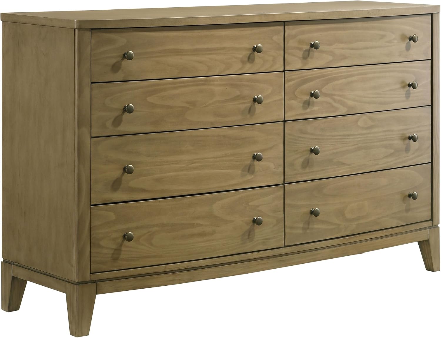 Coaster Home Furnishings Granada Transitional 4-Piece Bedroom Set Fabric Upholstered Queen Size Panel Bed Frame 53-inch Headboard Natural Pine 224921Q-S4