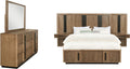 Coaster Home Furnishings Terrace Transitional 5-Piece Bedroom Set California King Size Wall Panel Storage Bed Frame 58-inch Headboard Ash Brown 224900KW-S5P