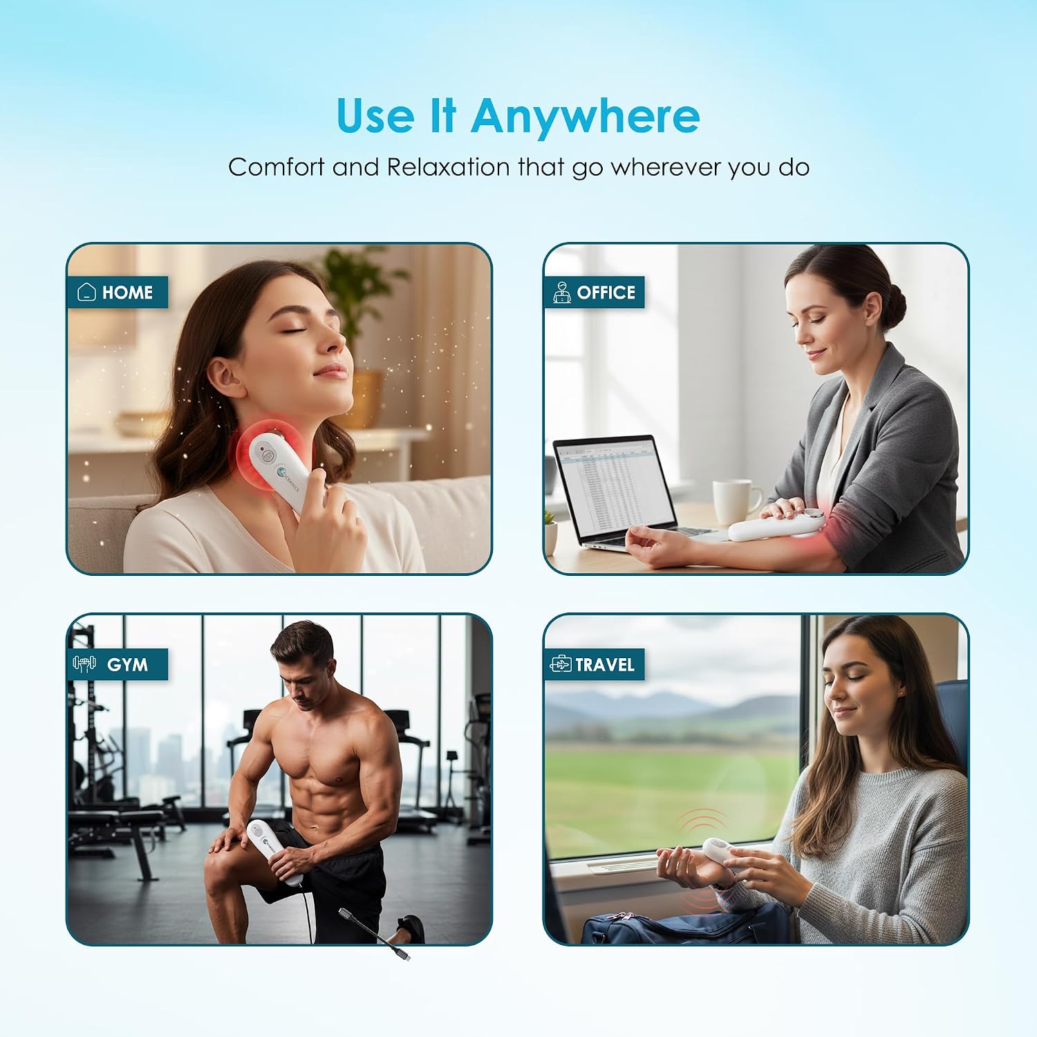 Portable Drug-Free Muscle Recovery Massager, Compact Home Muscle Relaxer - Stress Release Body Massager - for Everyday Wellness Sessions