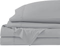 4 Piece Solid Bed Sheet Set- 600TC Egyptian Cotton - Luxury Bedding Set Fits Up to 19 Inches Deep Pocket - 4 Piece Sheet Set (Queen Size, Silver Grey)