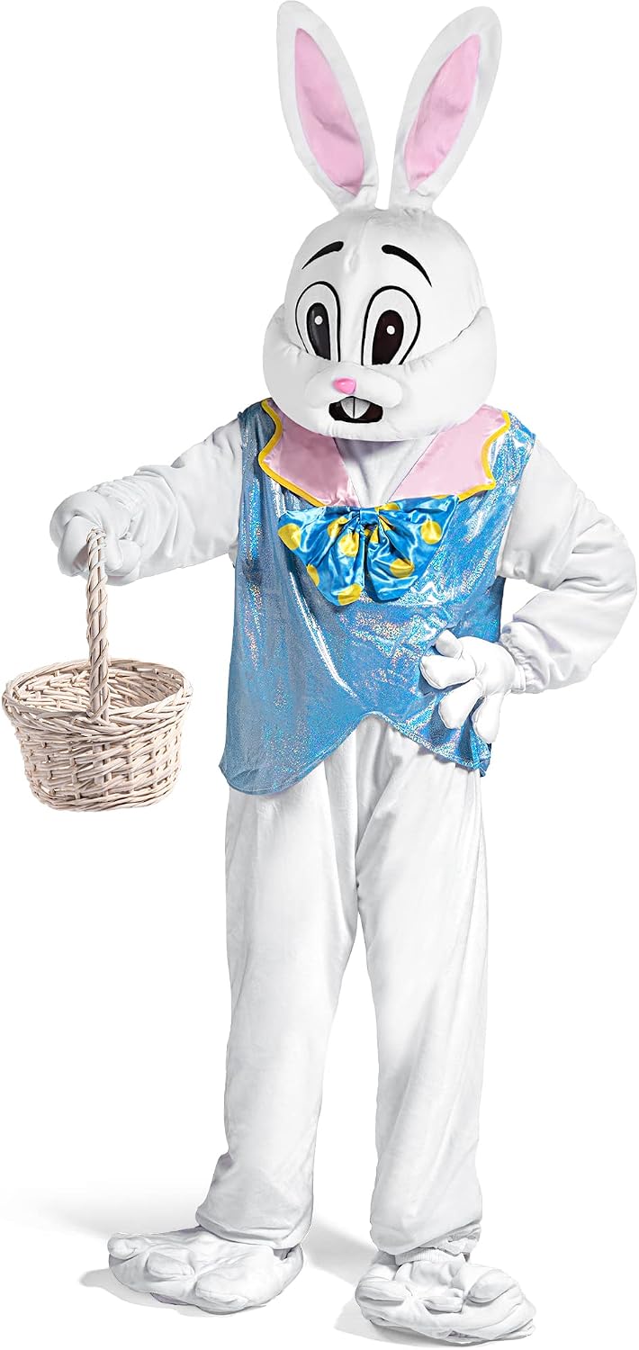 Syhood Easter Bunny Costume Adult Bunny Suit Outfit Rabbit Mascot Costumes for Men Women Easter Celebrations Events Cosplay