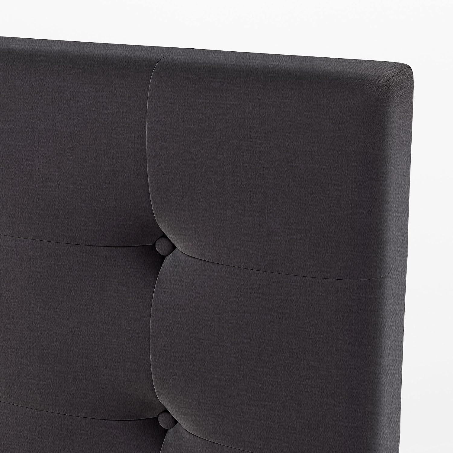 Merax Queen Size Linen Fabric Upholstered Platform Bed with 4 Storage Drawers and Classic Button Tufted Headboard, No Box Spring Needed, Dark Gray