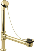 KOHLER Antique Bath Drain, Chain and Rubber Stopper, Vibrant Polished Brass
