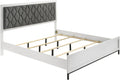 Coaster Home Furnishings Sonora Contemporary 5-Piece Bedroom Set Leatherette Upholstered Eastern King Size Panel Bed Frame 54-inch Headboard White 224861KE-S5