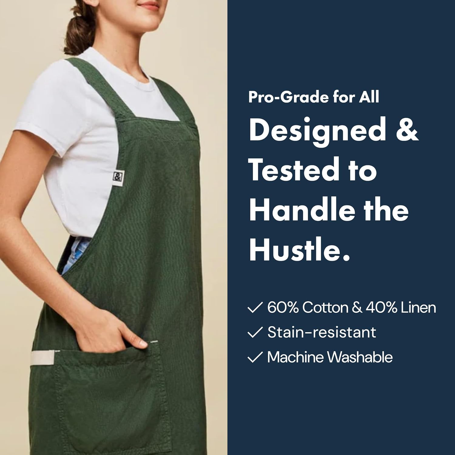 hedley & bennett Smock - Professional Chef Smock with Pockets & Cross Back Straps for Cooking & Grilling - Kitchen Aprons