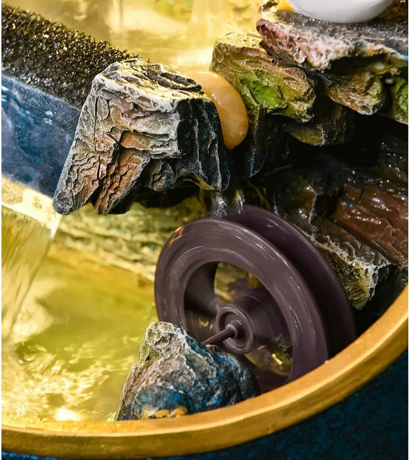 Desktop Fountain Indoor Resin Tabletop Fountain Gourd Flowing Water Decoration Feature Living Room Desktop Housewarming Opening Home Office Desk