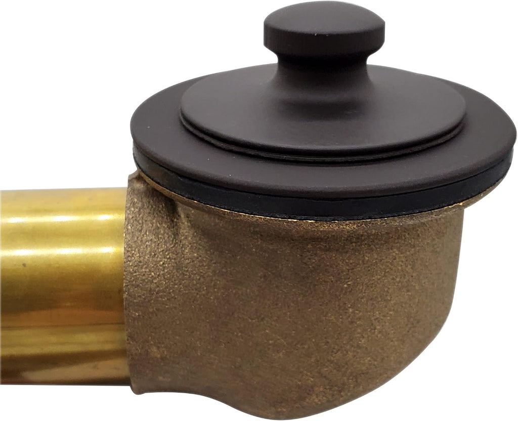 Westbrass A3264-12 22-1/2' Brass Bath Waste & Overflow Assembly with Pull Drain Plug and 2-Hole Faceplate, Oil Rubbed Bronze